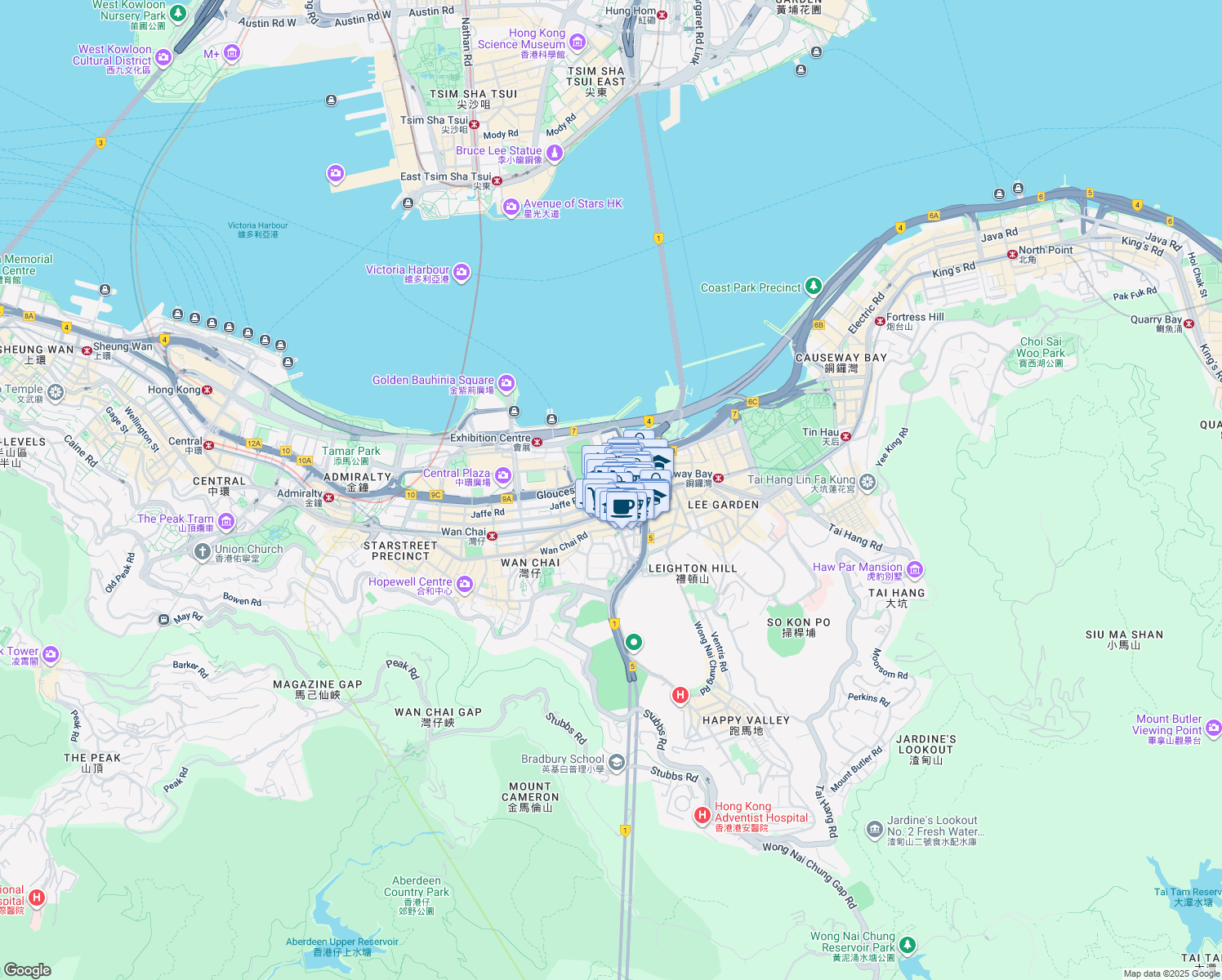 map of restaurants, bars, coffee shops, grocery stores, and more near in 