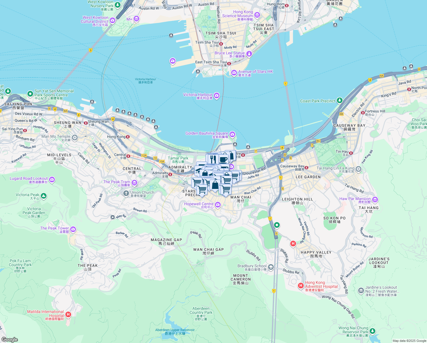 map of restaurants, bars, coffee shops, grocery stores, and more near in 