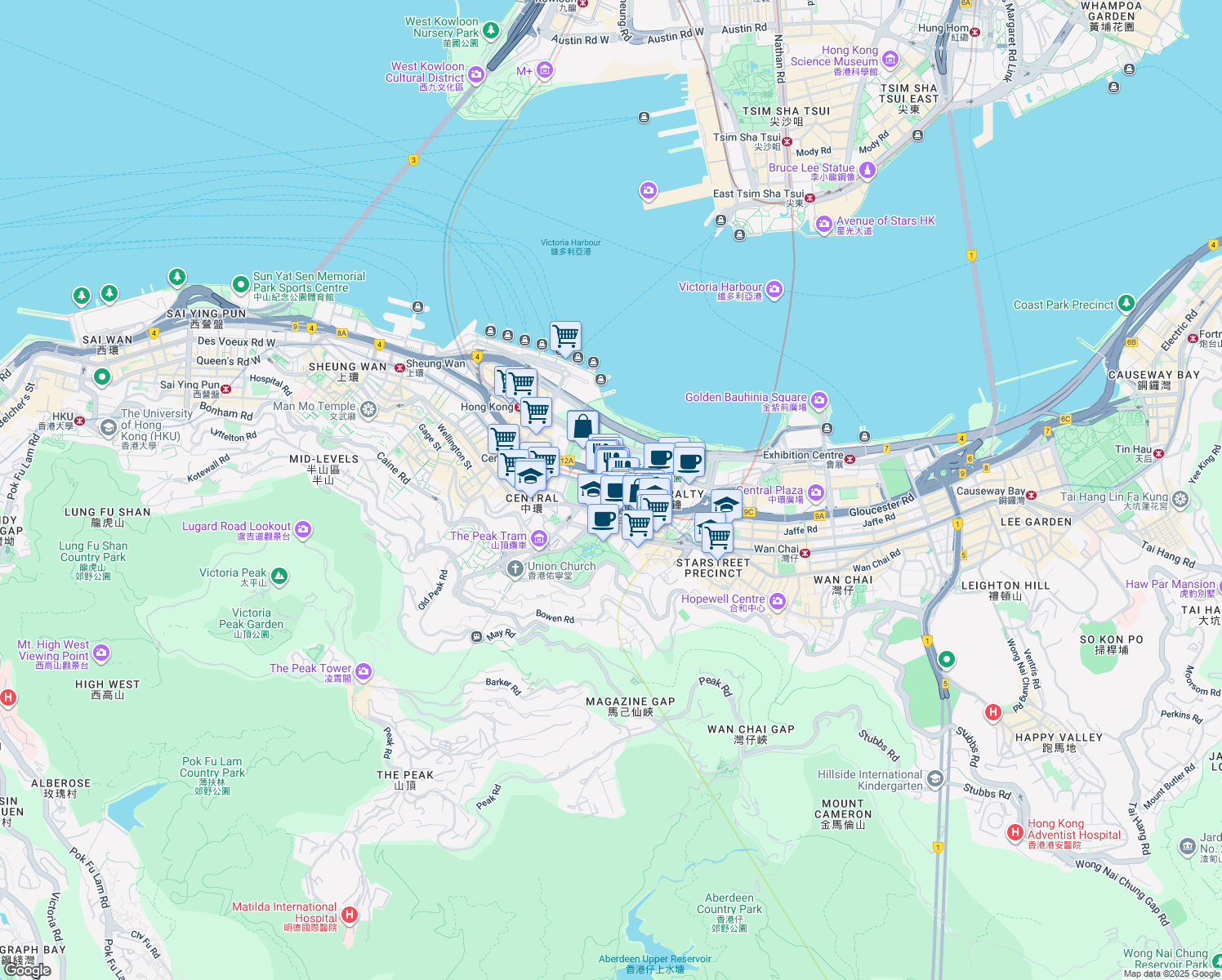 map of restaurants, bars, coffee shops, grocery stores, and more near in 
