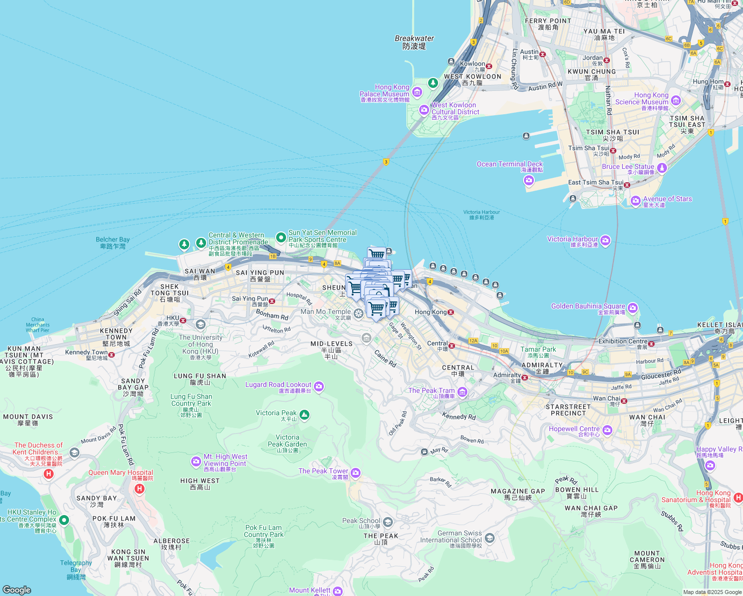 map of restaurants, bars, coffee shops, grocery stores, and more near in 
