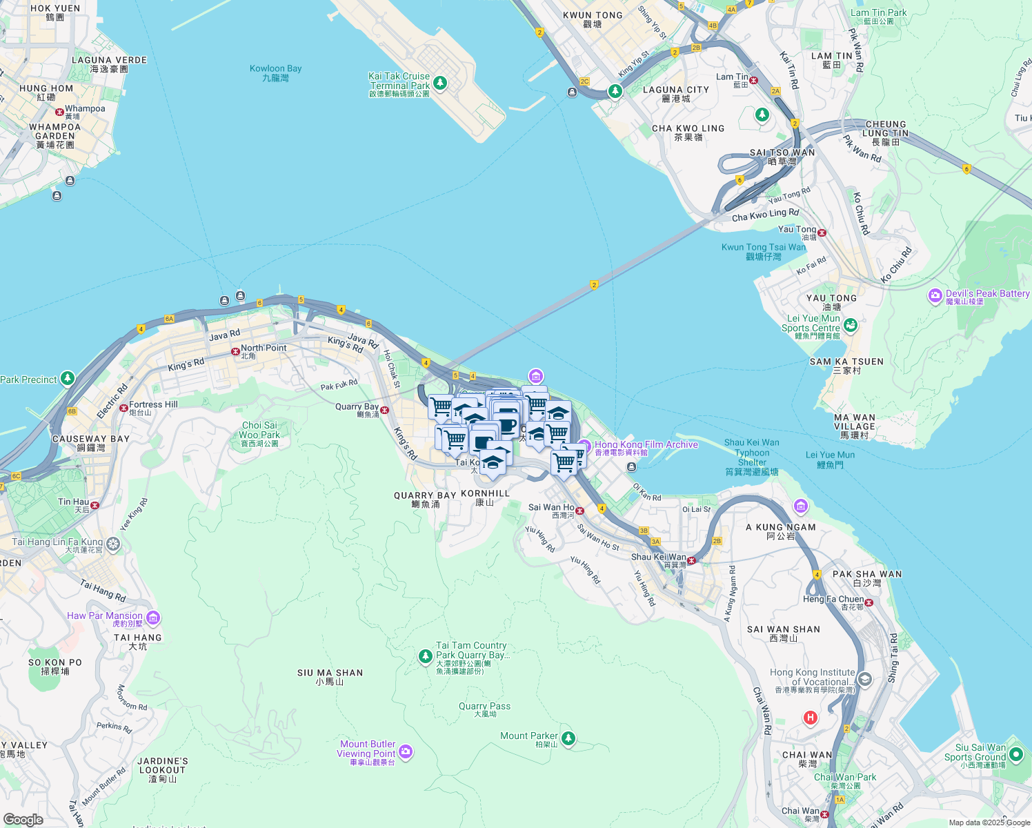 map of restaurants, bars, coffee shops, grocery stores, and more near in 