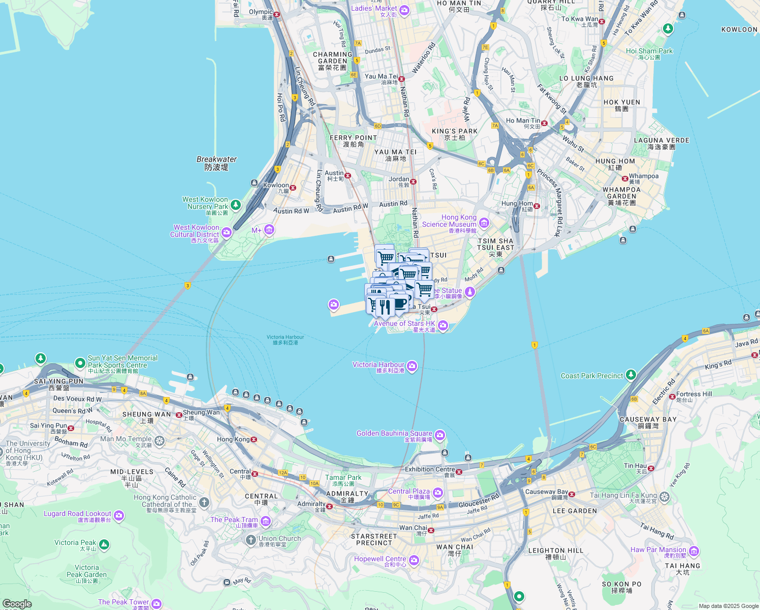 map of restaurants, bars, coffee shops, grocery stores, and more near in 