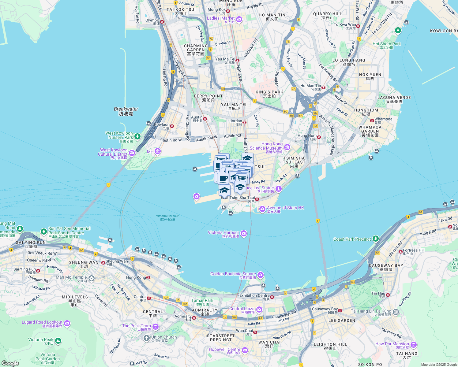 map of restaurants, bars, coffee shops, grocery stores, and more near in 