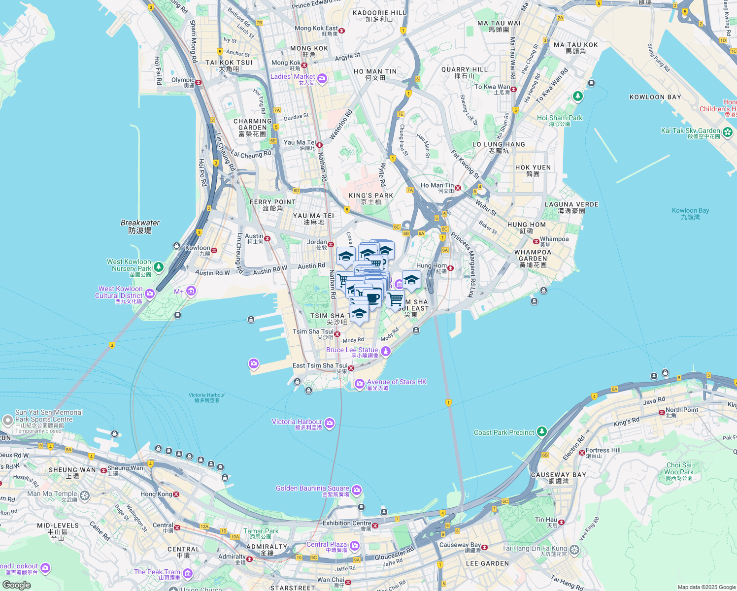 map of restaurants, bars, coffee shops, grocery stores, and more near in 