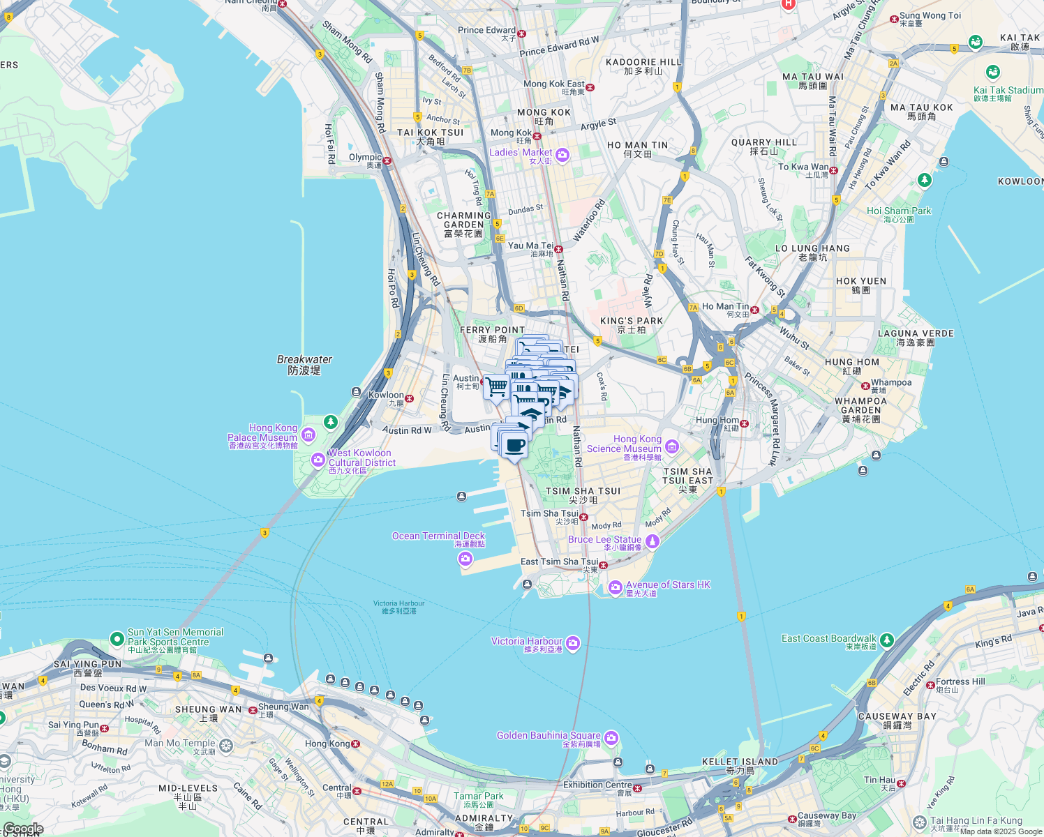 map of restaurants, bars, coffee shops, grocery stores, and more near in 