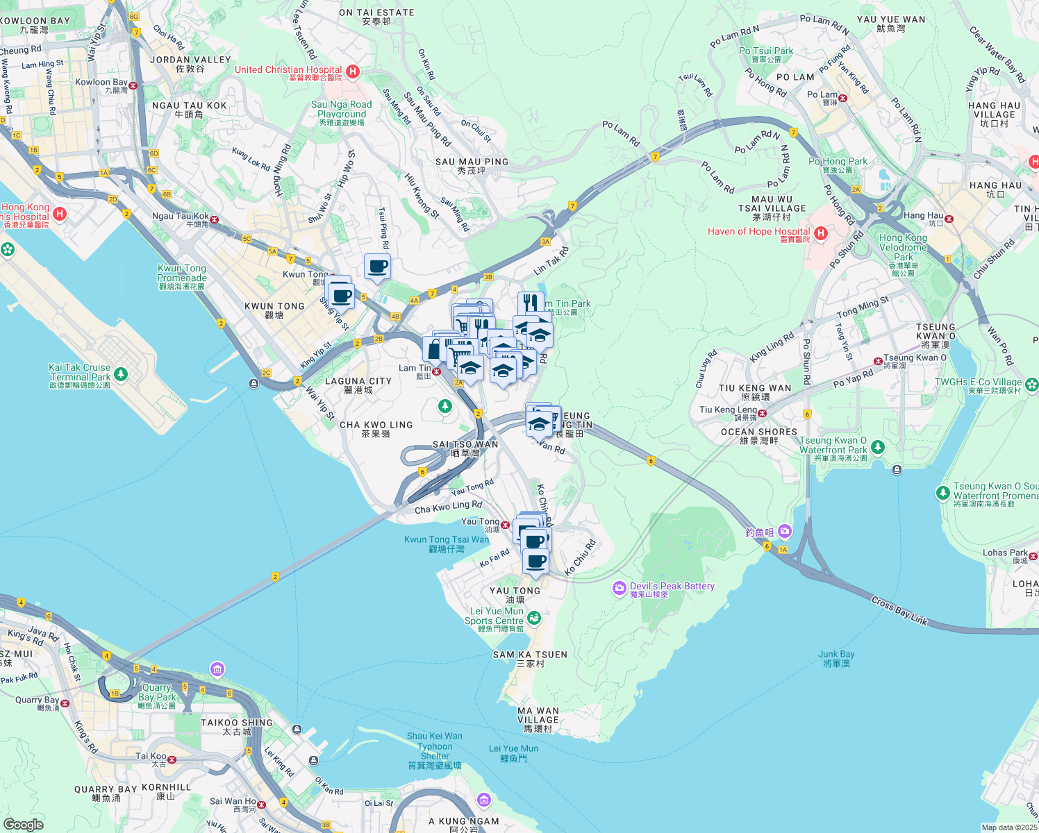 map of restaurants, bars, coffee shops, grocery stores, and more near in 