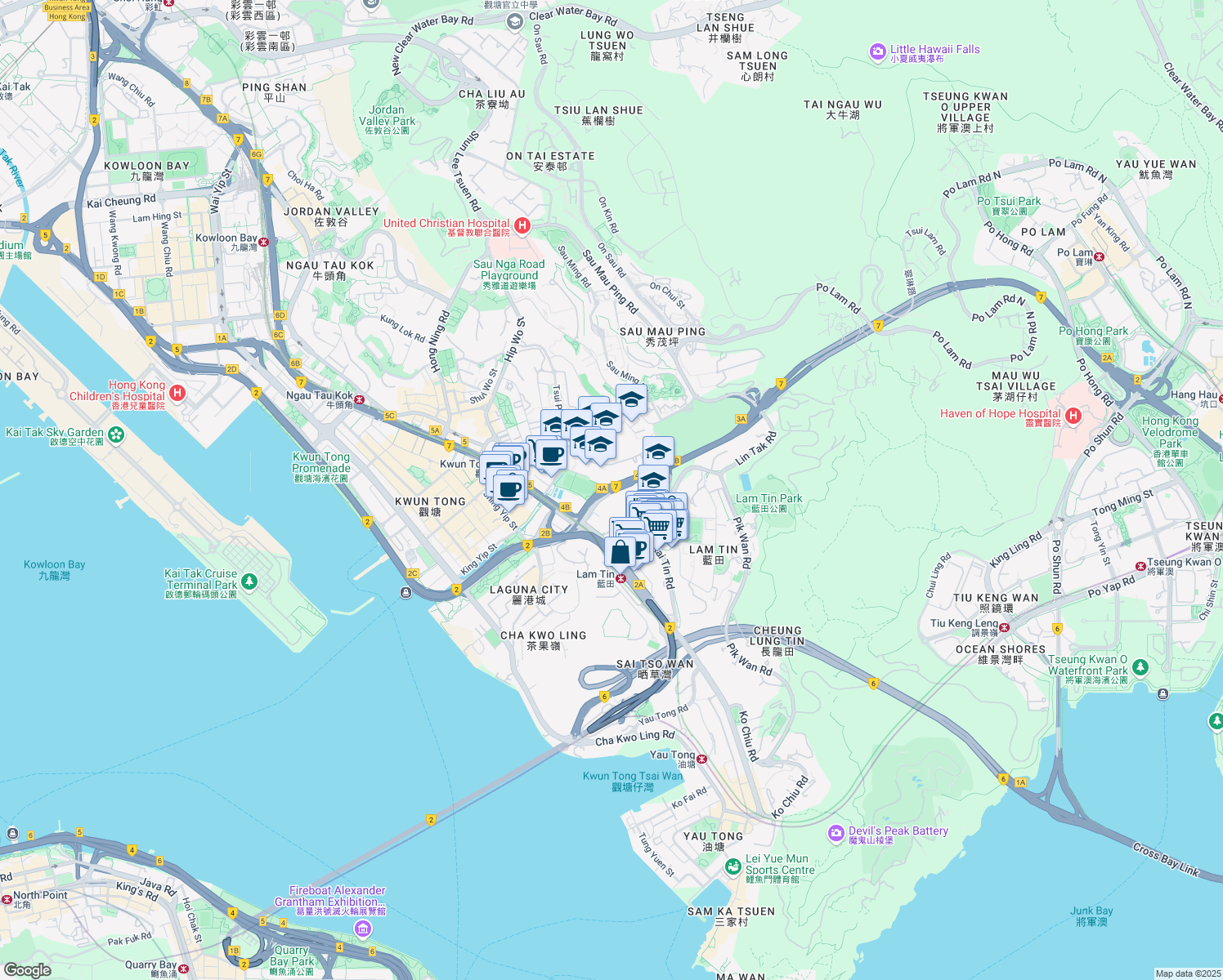 map of restaurants, bars, coffee shops, grocery stores, and more near in 
