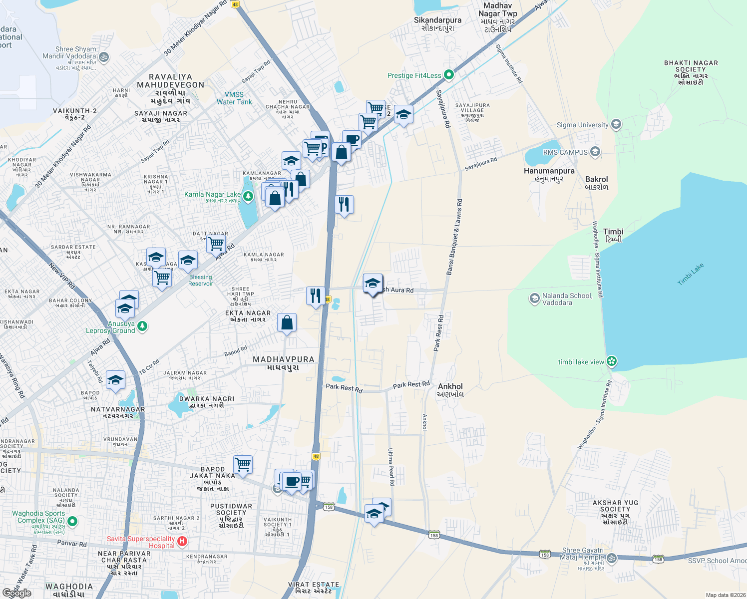 map of restaurants, bars, coffee shops, grocery stores, and more near in Ankhol