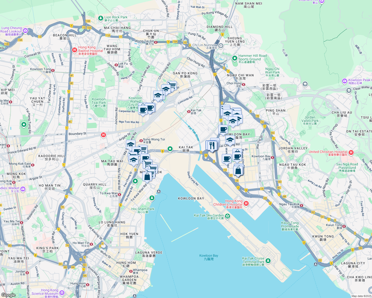 map of restaurants, bars, coffee shops, grocery stores, and more near in 