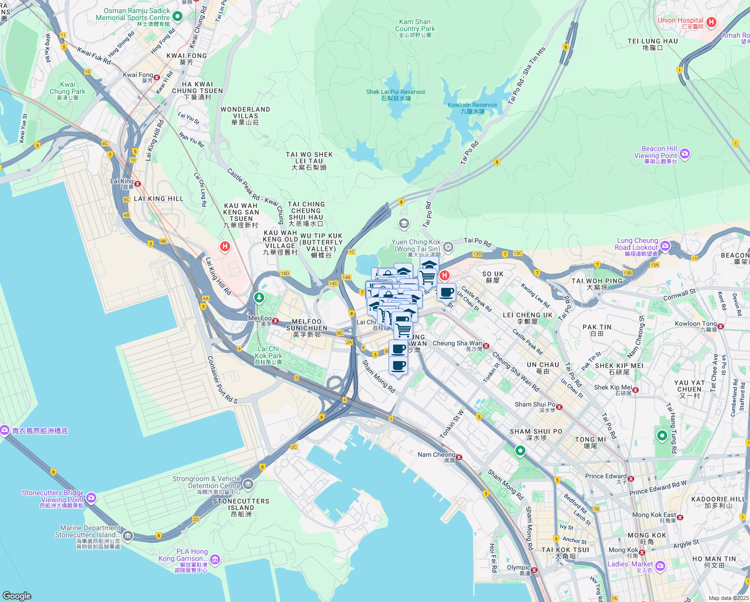 map of restaurants, bars, coffee shops, grocery stores, and more near in 