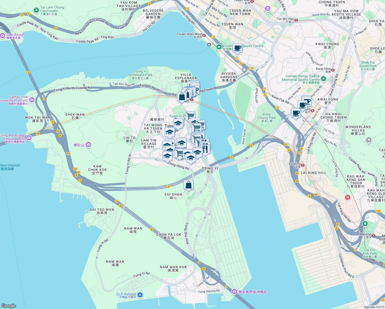 map of restaurants, bars, coffee shops, grocery stores, and more near in 