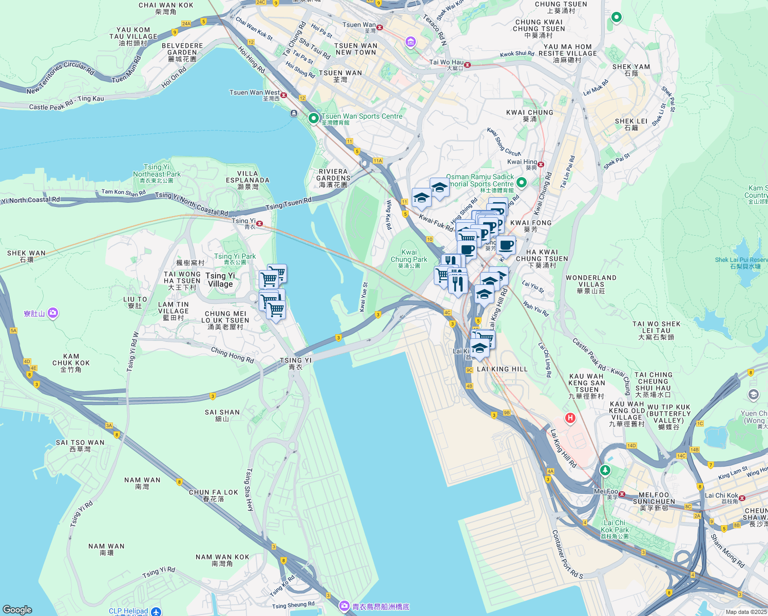 map of restaurants, bars, coffee shops, grocery stores, and more near in 