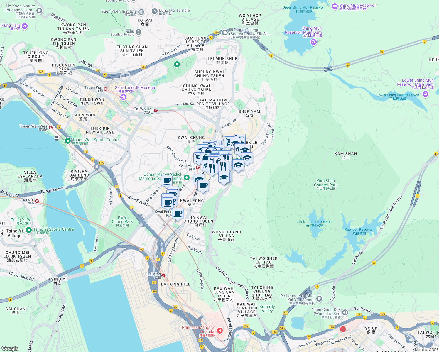 map of restaurants, bars, coffee shops, grocery stores, and more near in 