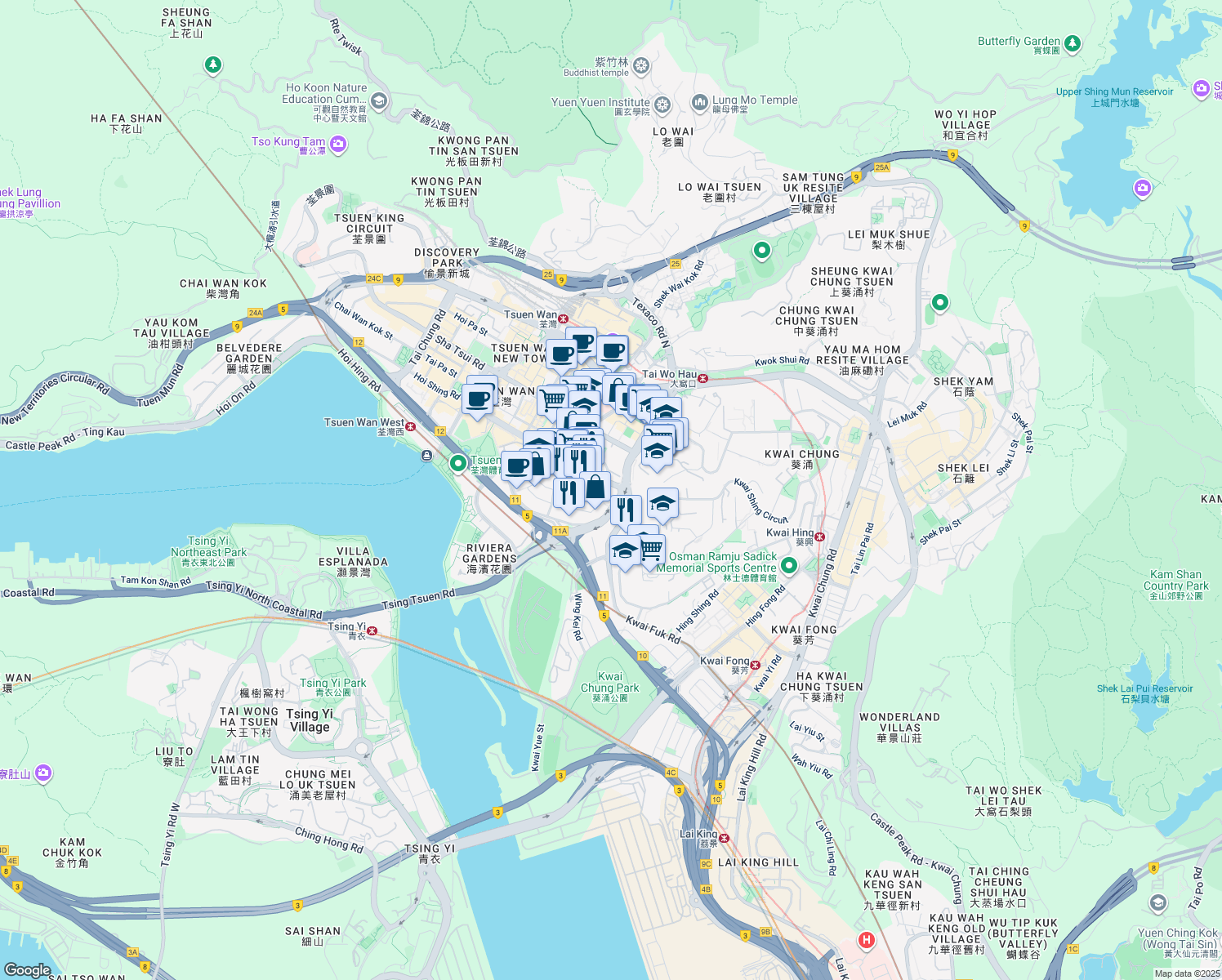 map of restaurants, bars, coffee shops, grocery stores, and more near in 