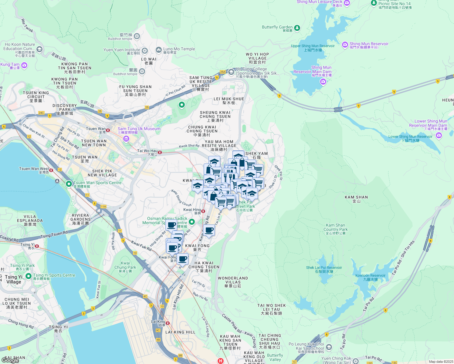 map of restaurants, bars, coffee shops, grocery stores, and more near in 