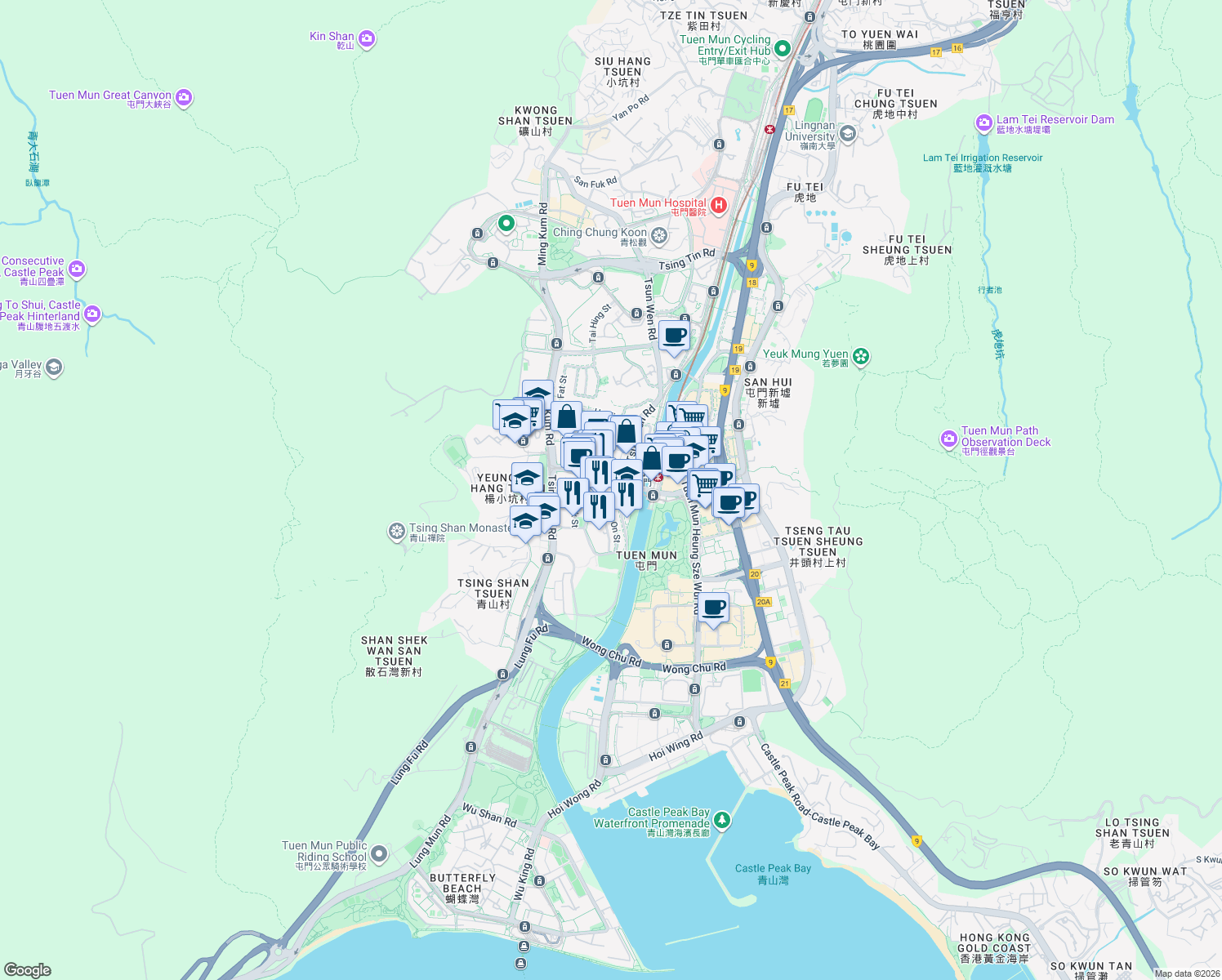 map of restaurants, bars, coffee shops, grocery stores, and more near in 