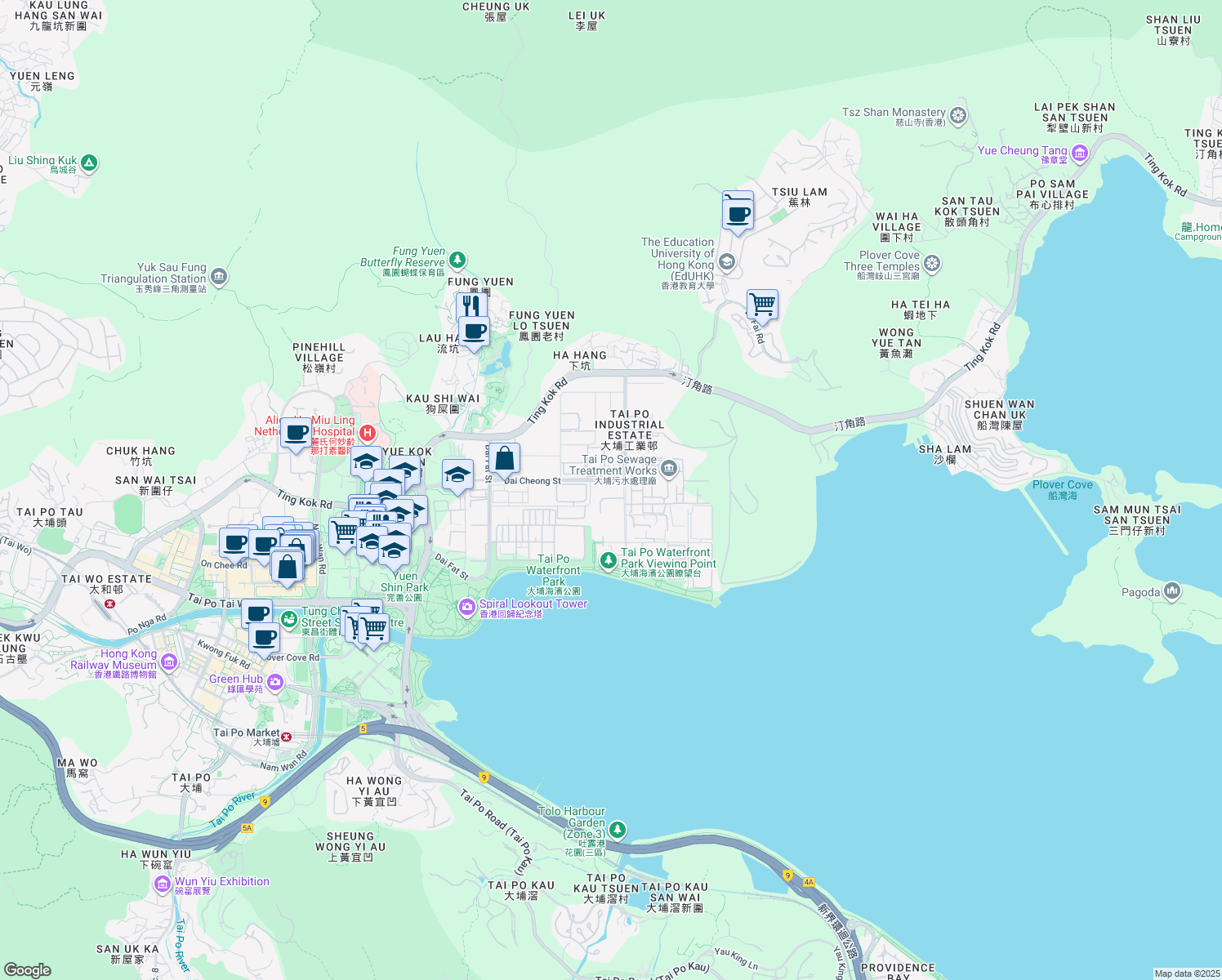 map of restaurants, bars, coffee shops, grocery stores, and more near in 
