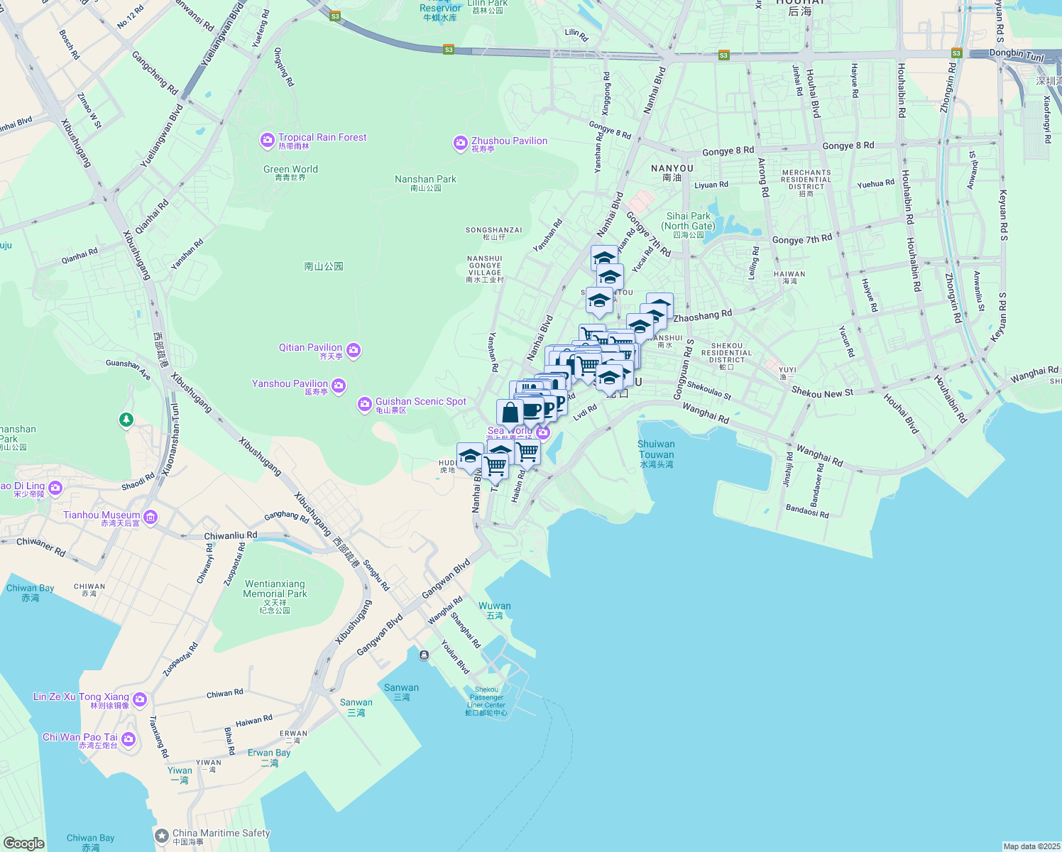 map of restaurants, bars, coffee shops, grocery stores, and more near 5号 Xinghua Road in Shenzhen