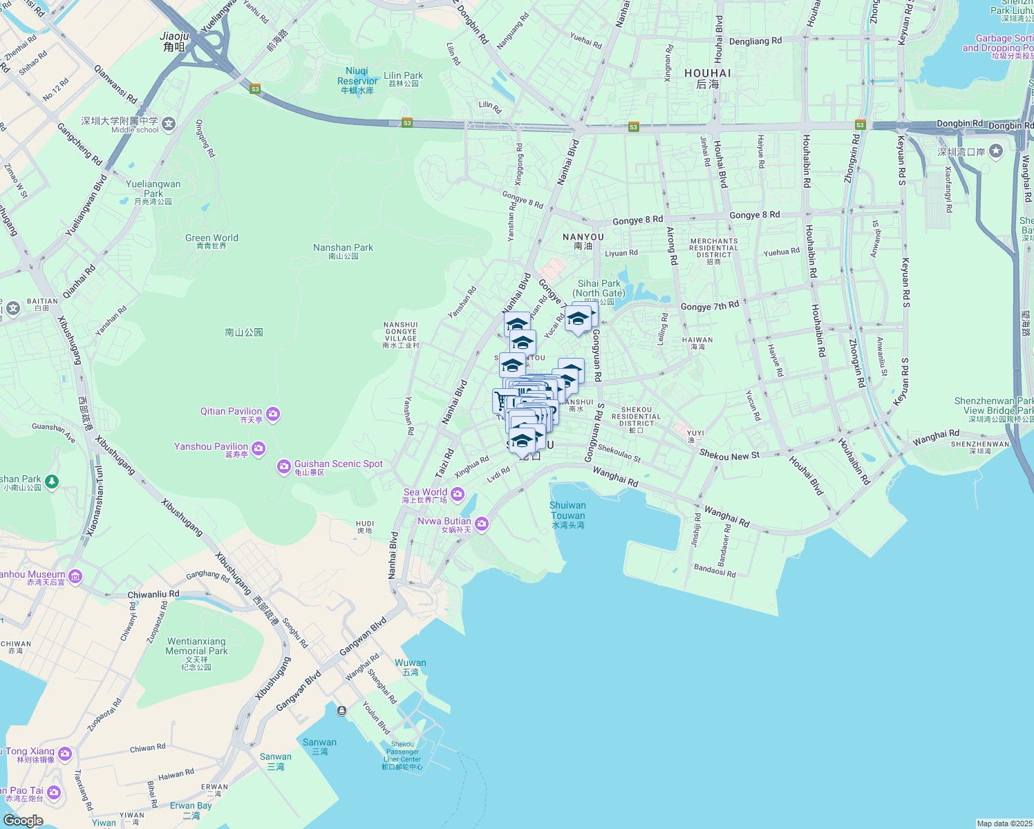 map of restaurants, bars, coffee shops, grocery stores, and more near in Shen Zhen Shi