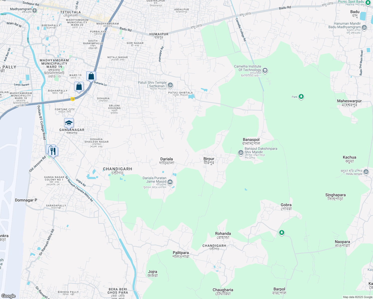 map of restaurants, bars, coffee shops, grocery stores, and more near Road in Kolkata