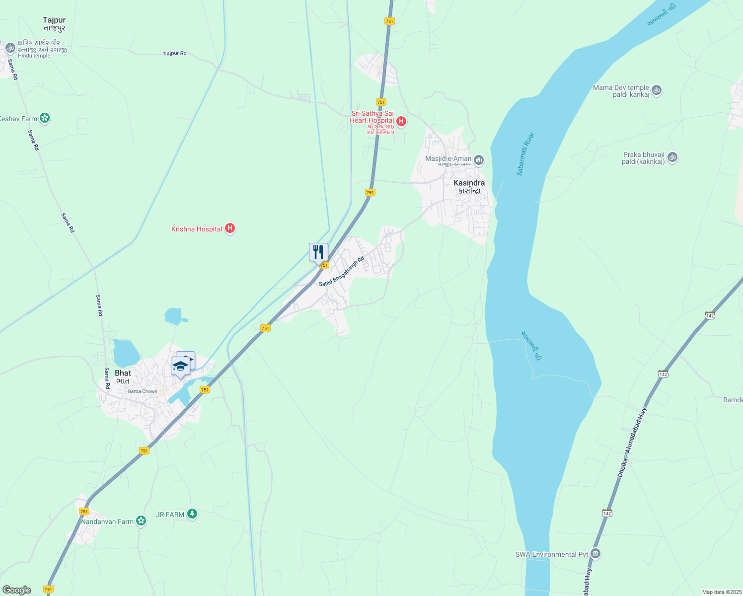 map of restaurants, bars, coffee shops, grocery stores, and more near in Kasindra