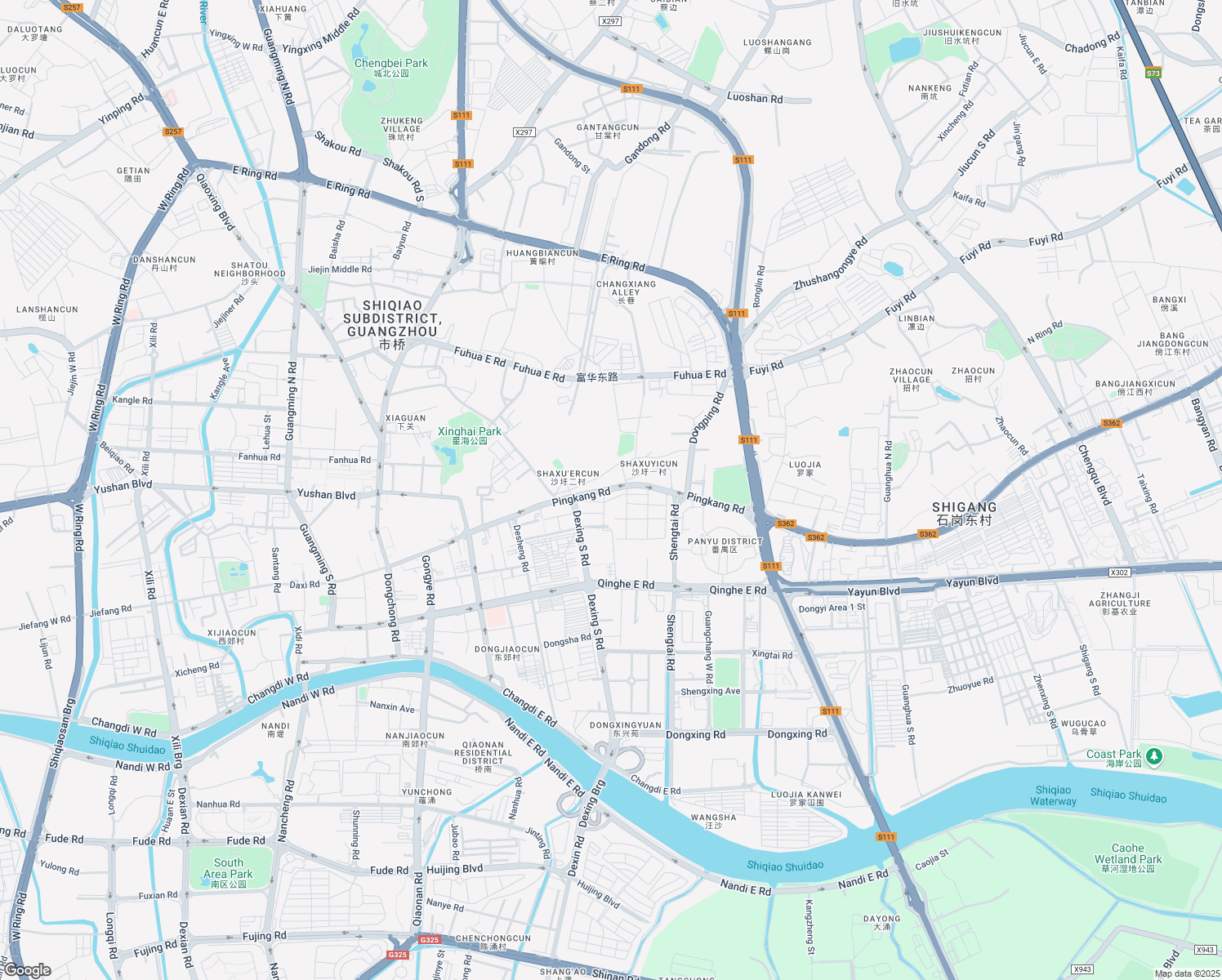 map of restaurants, bars, coffee shops, grocery stores, and more near Ping Kang Lu in Guang Zhou Shi