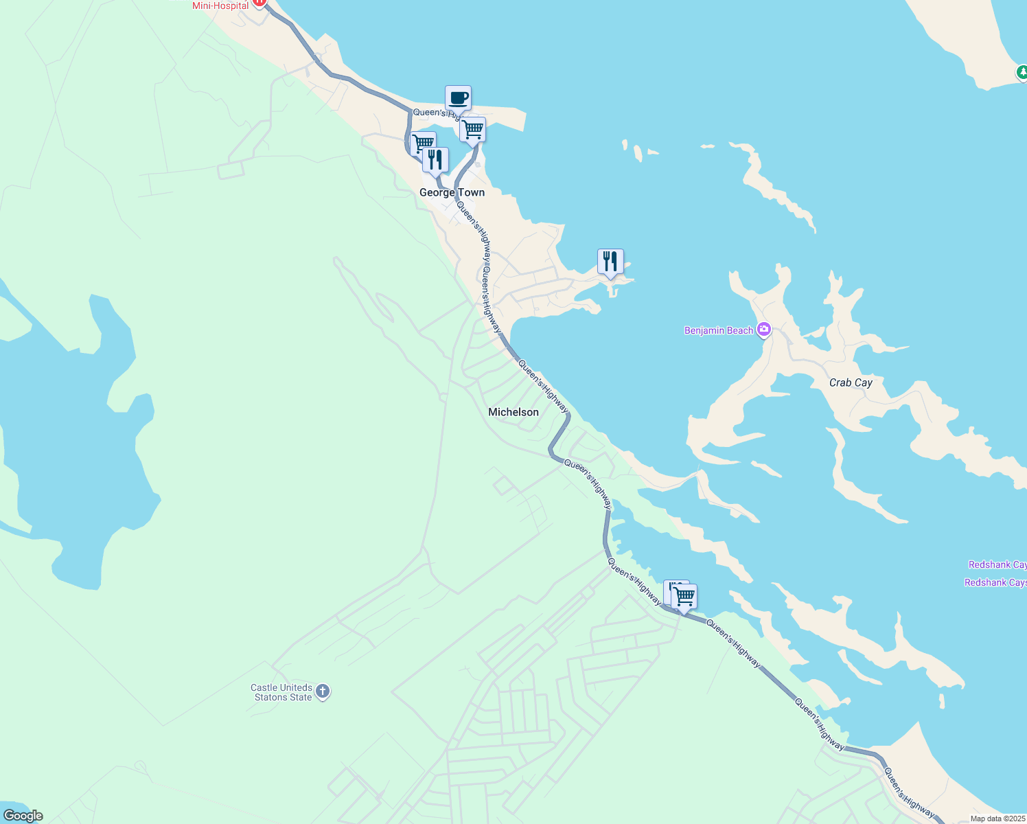 map of restaurants, bars, coffee shops, grocery stores, and more near in Michelson