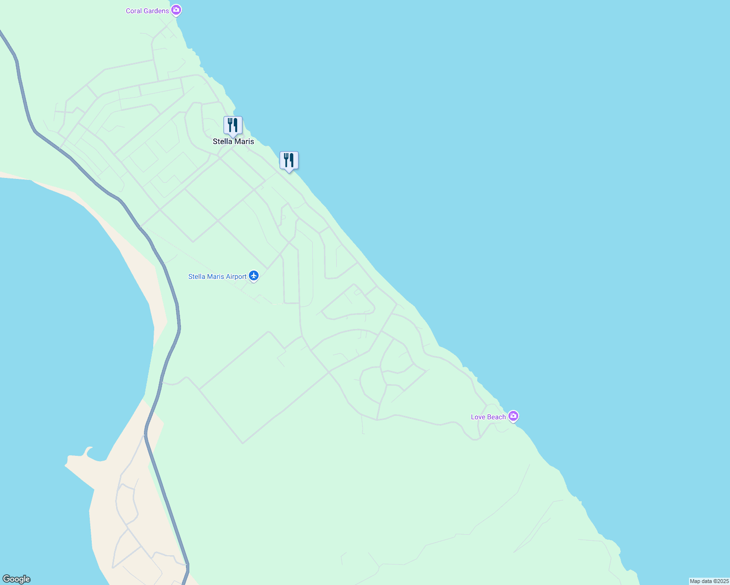 map of restaurants, bars, coffee shops, grocery stores, and more near in Stella Maris