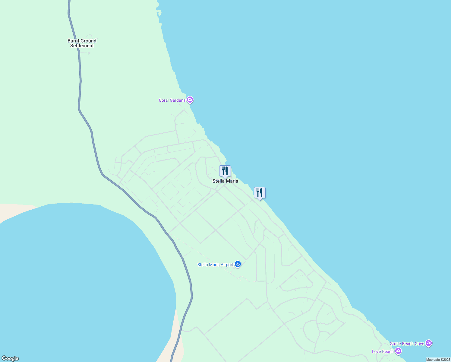 map of restaurants, bars, coffee shops, grocery stores, and more near in Stella Maris