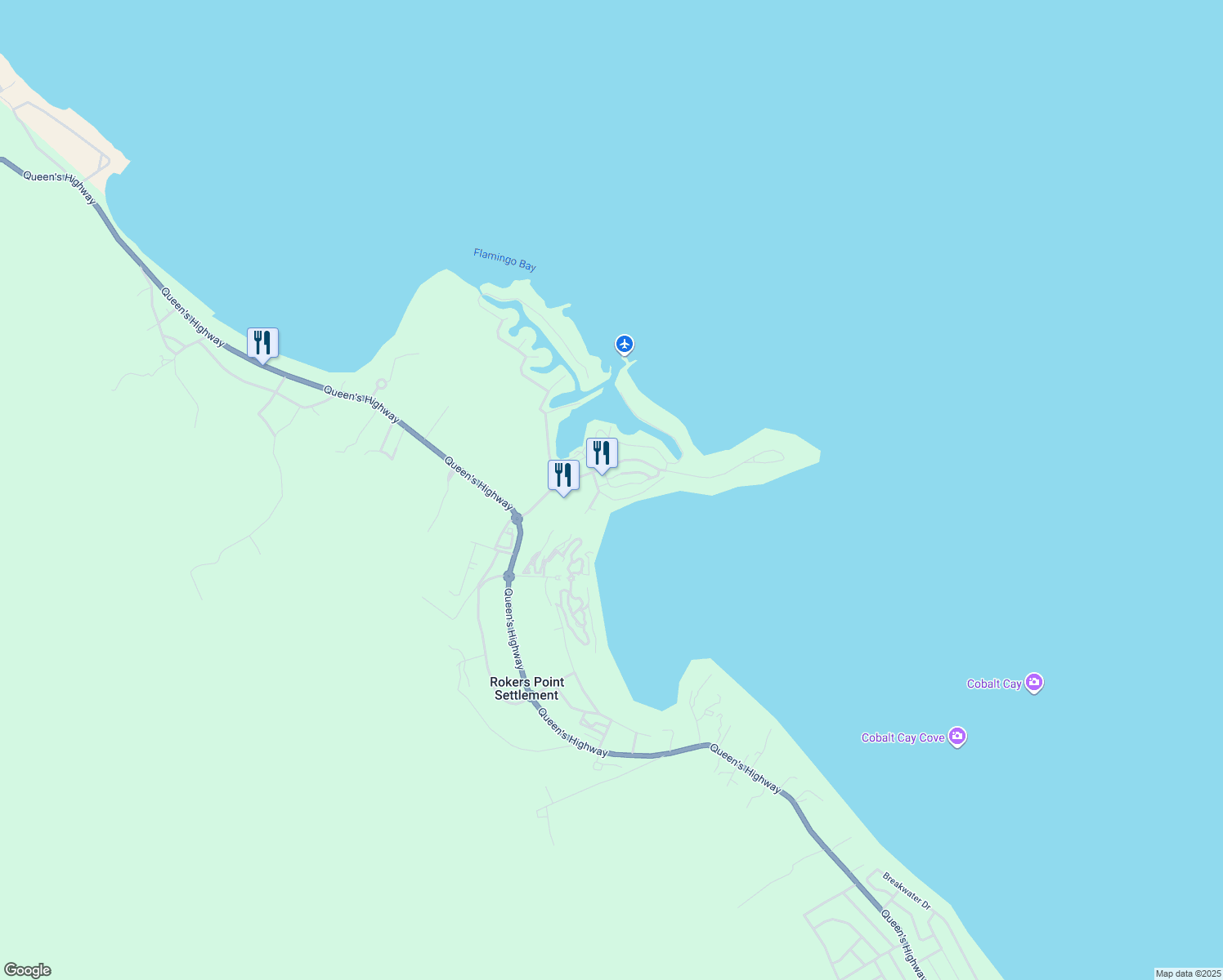 map of restaurants, bars, coffee shops, grocery stores, and more near in Great Exuma