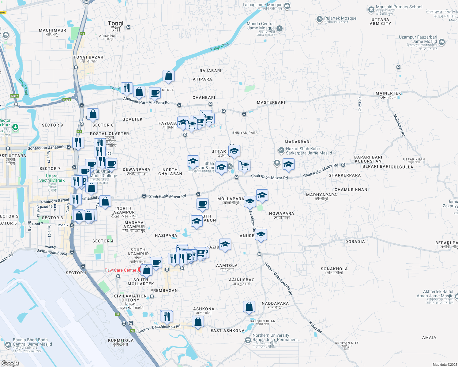 map of restaurants, bars, coffee shops, grocery stores, and more near in Keraniganj