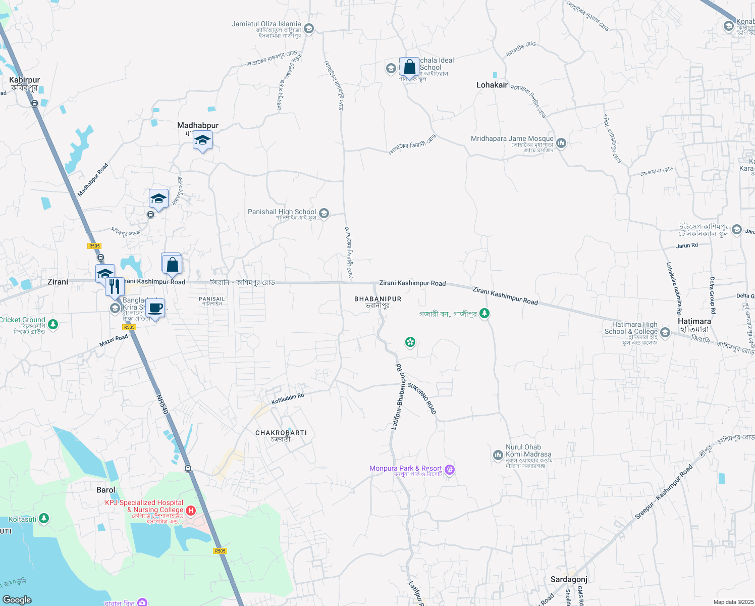 map of restaurants, bars, coffee shops, grocery stores, and more near in 