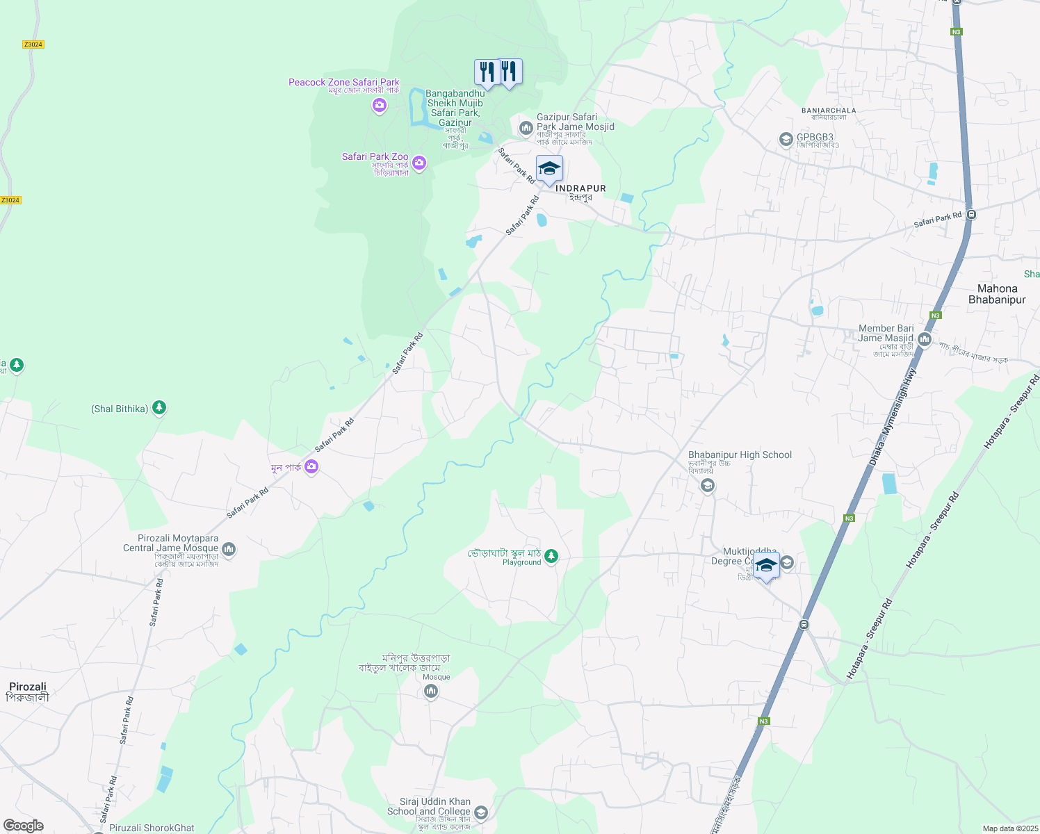 map of restaurants, bars, coffee shops, grocery stores, and more near in Bara Rathura