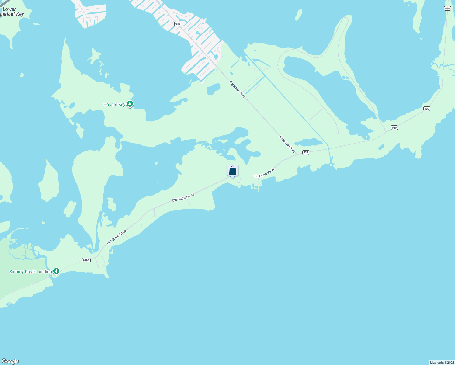 map of restaurants, bars, coffee shops, grocery stores, and more near 16540 Old State Road 4a in Sugarloaf Key