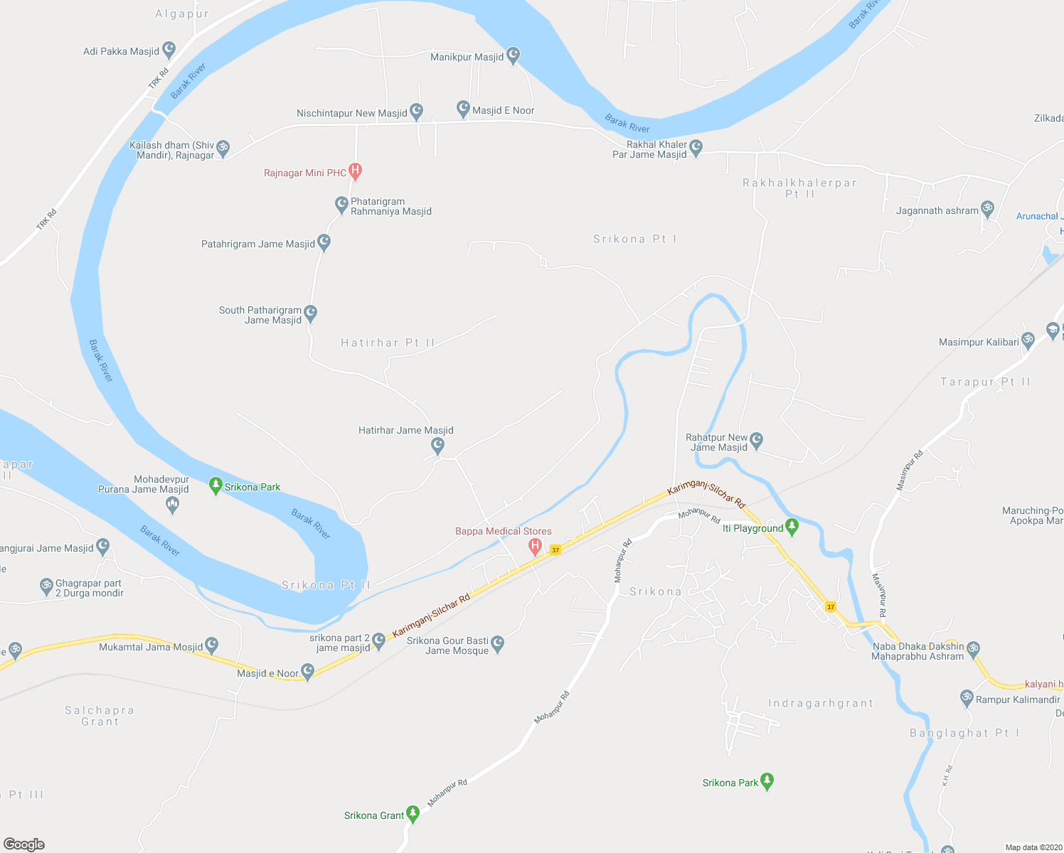 map of restaurants, bars, coffee shops, grocery stores, and more near in Cachar