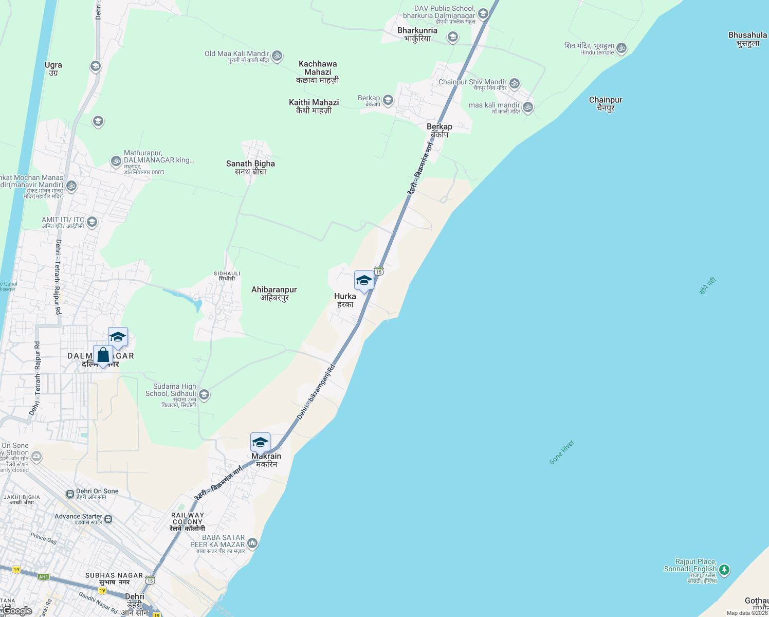 map of restaurants, bars, coffee shops, grocery stores, and more near in Rohtas