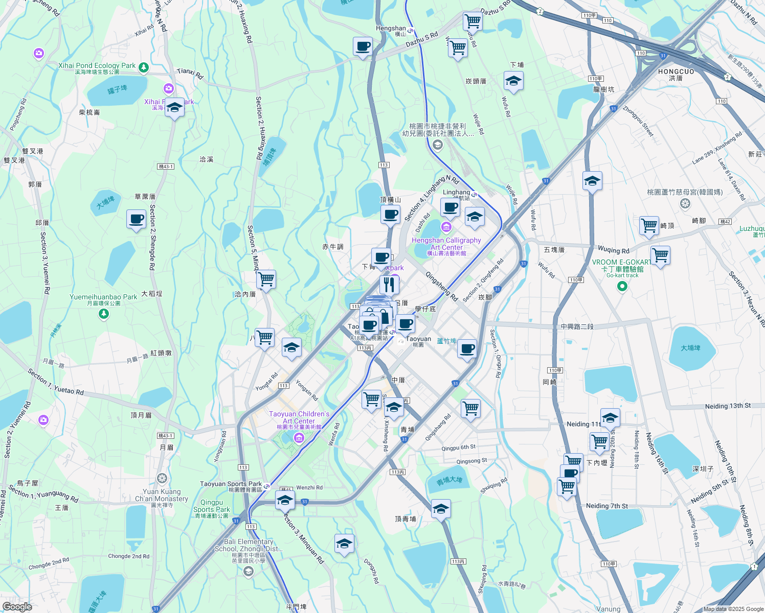 map of restaurants, bars, coffee shops, grocery stores, and more near in 