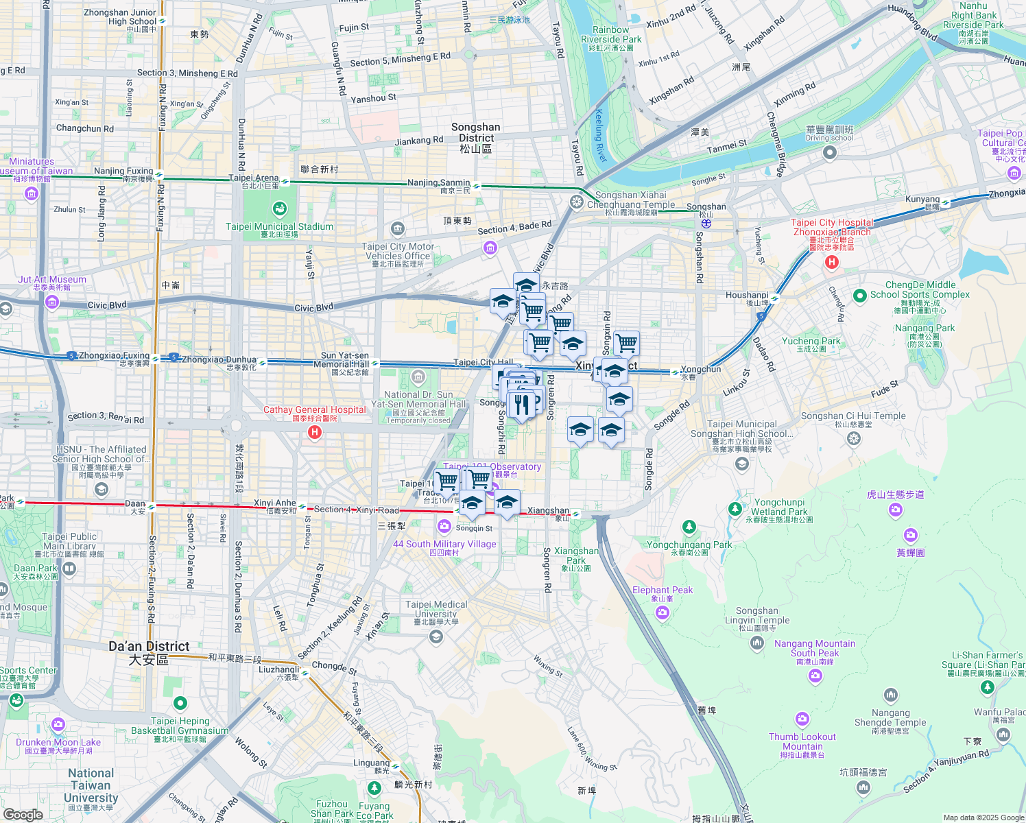 map of restaurants, bars, coffee shops, grocery stores, and more near in 