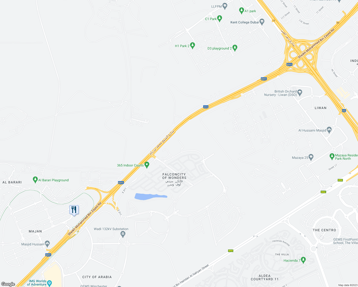 map of restaurants, bars, coffee shops, grocery stores, and more near in Dubai