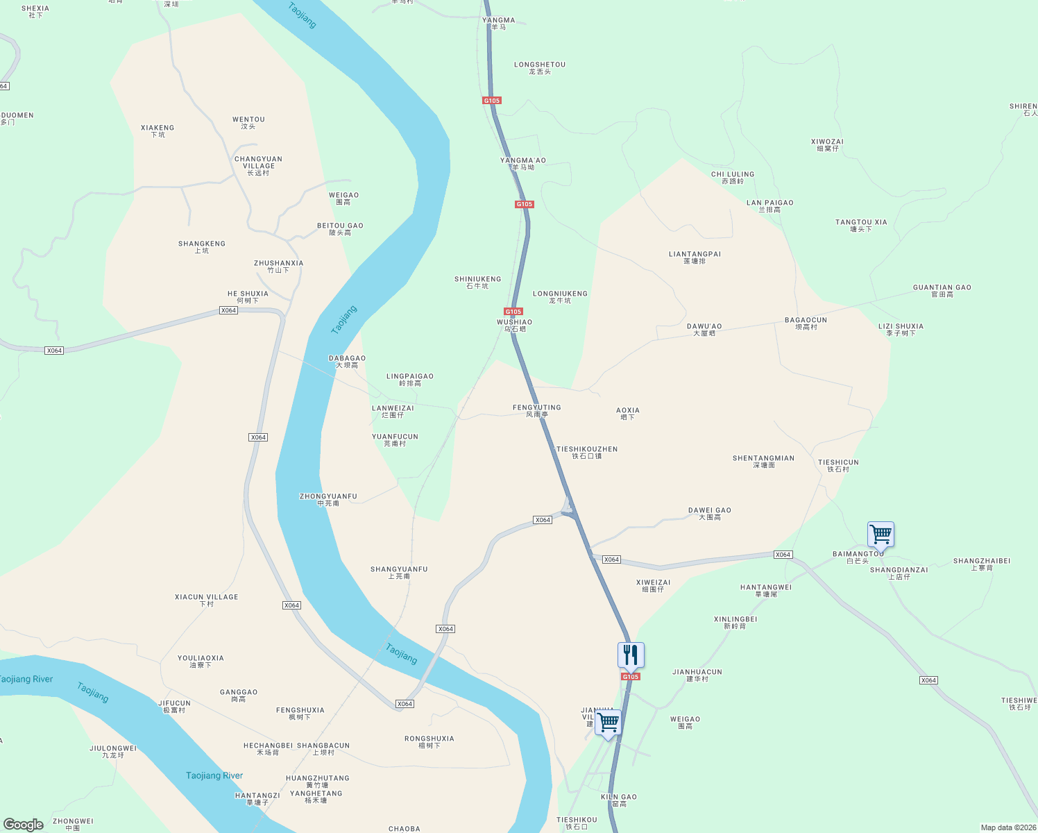 map of restaurants, bars, coffee shops, grocery stores, and more near in Ganzhou