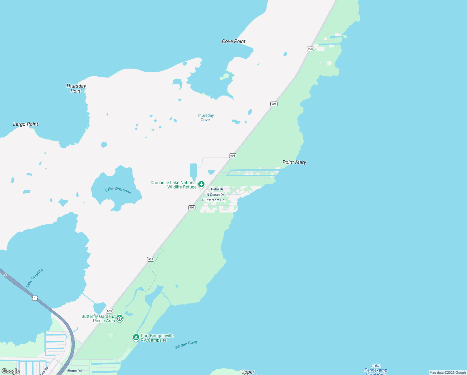 map of restaurants, bars, coffee shops, grocery stores, and more near 31 Palm Drive in Key Largo