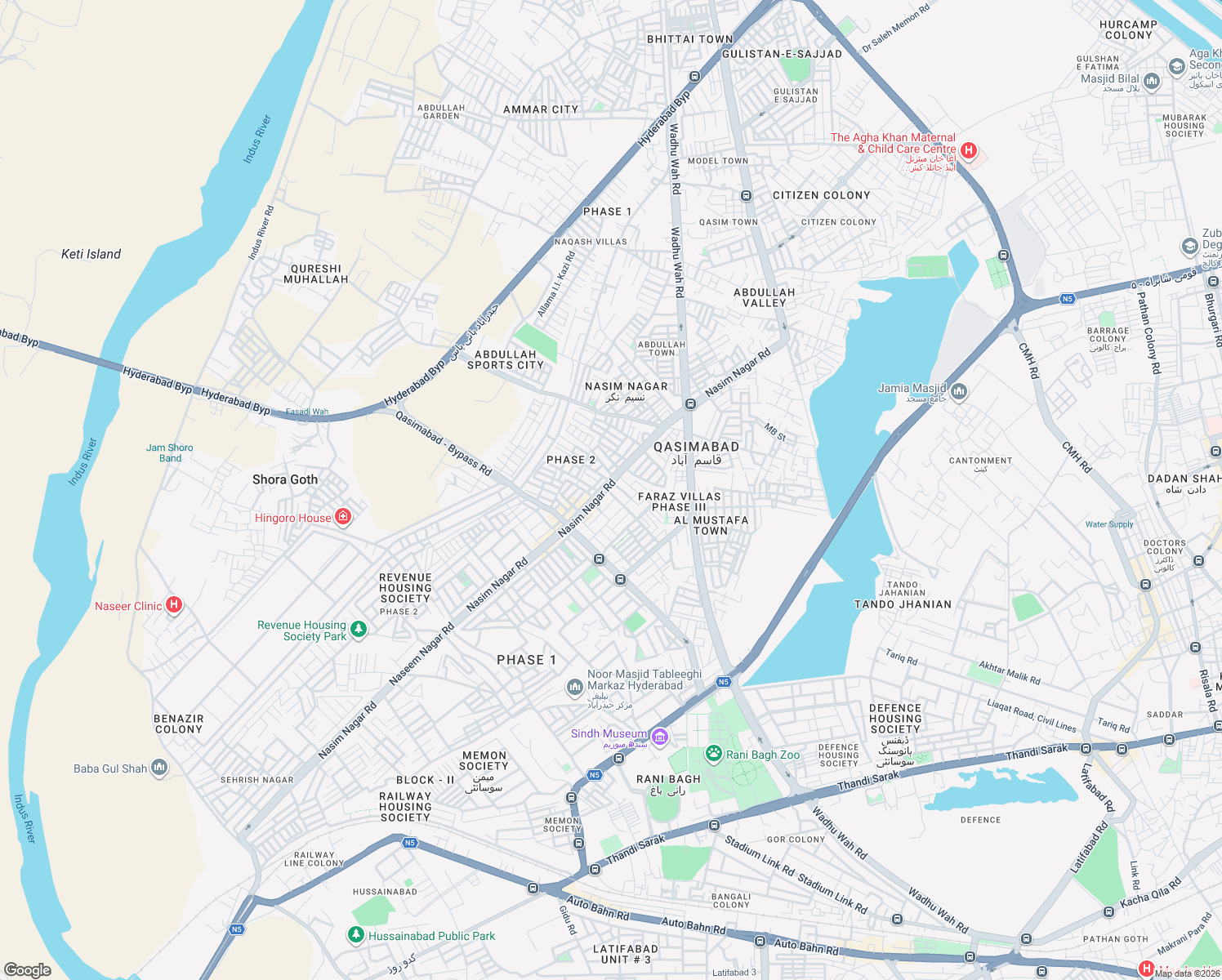 map of restaurants, bars, coffee shops, grocery stores, and more near Nasim Nagar Road in Hyderabad