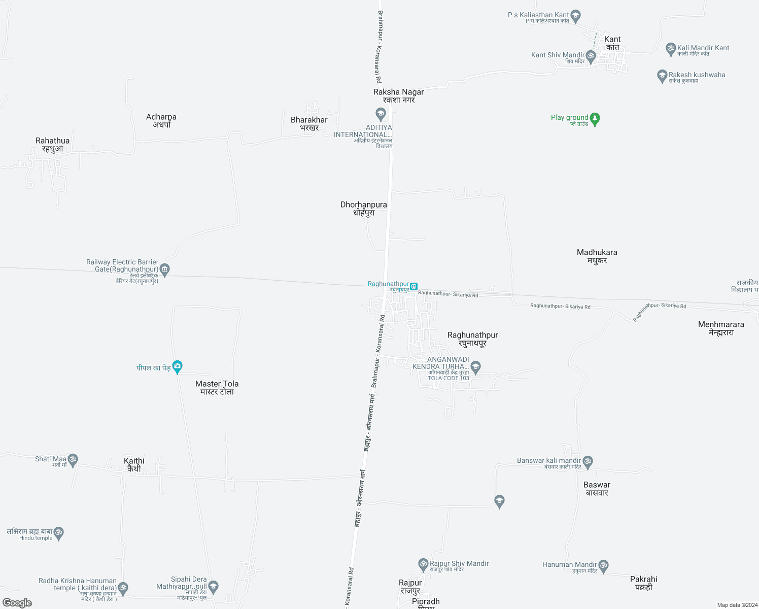 map of restaurants, bars, coffee shops, grocery stores, and more near in Raghunathpur