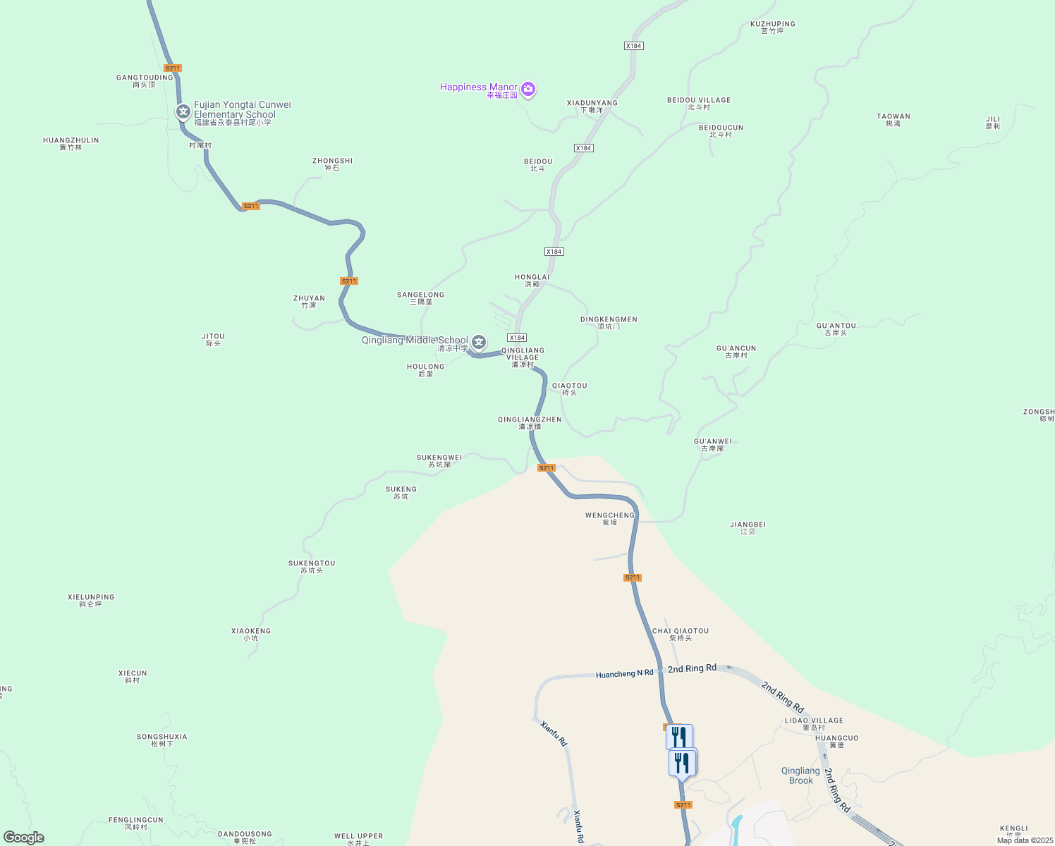 map of restaurants, bars, coffee shops, grocery stores, and more near in Fuzhou