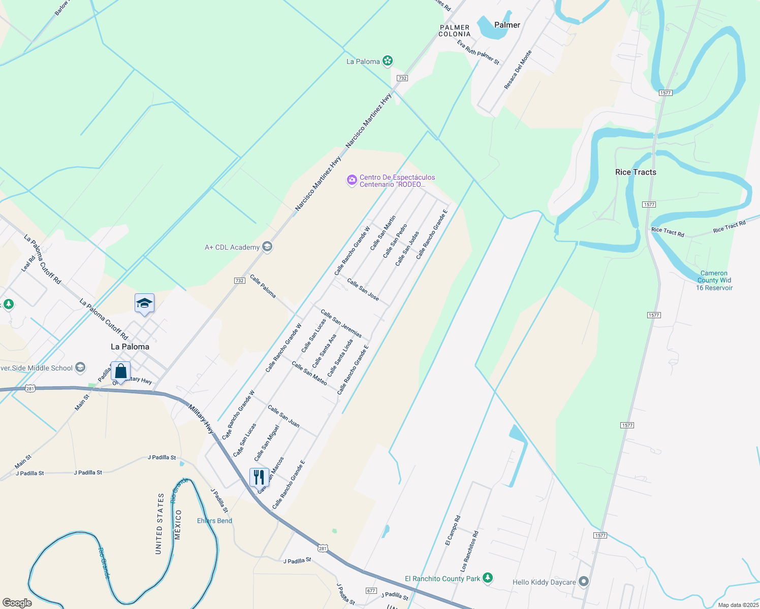 map of restaurants, bars, coffee shops, grocery stores, and more near 554 Calle San Jose in San Benito
