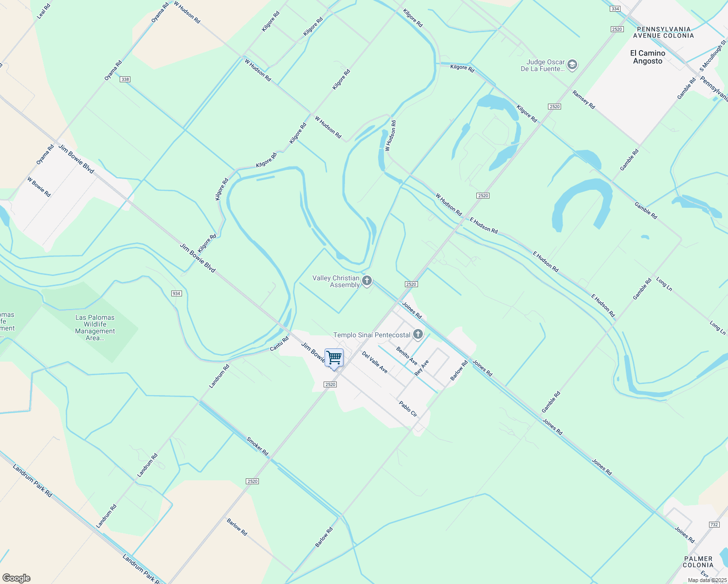 map of restaurants, bars, coffee shops, grocery stores, and more near 32128 Fm 2520 in San Benito
