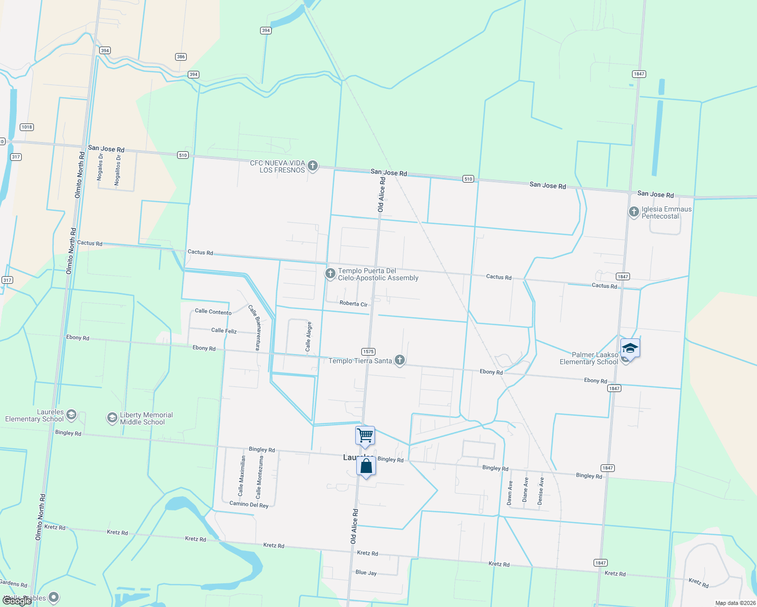 map of restaurants, bars, coffee shops, grocery stores, and more near 30183 Fm 1575 in San Benito