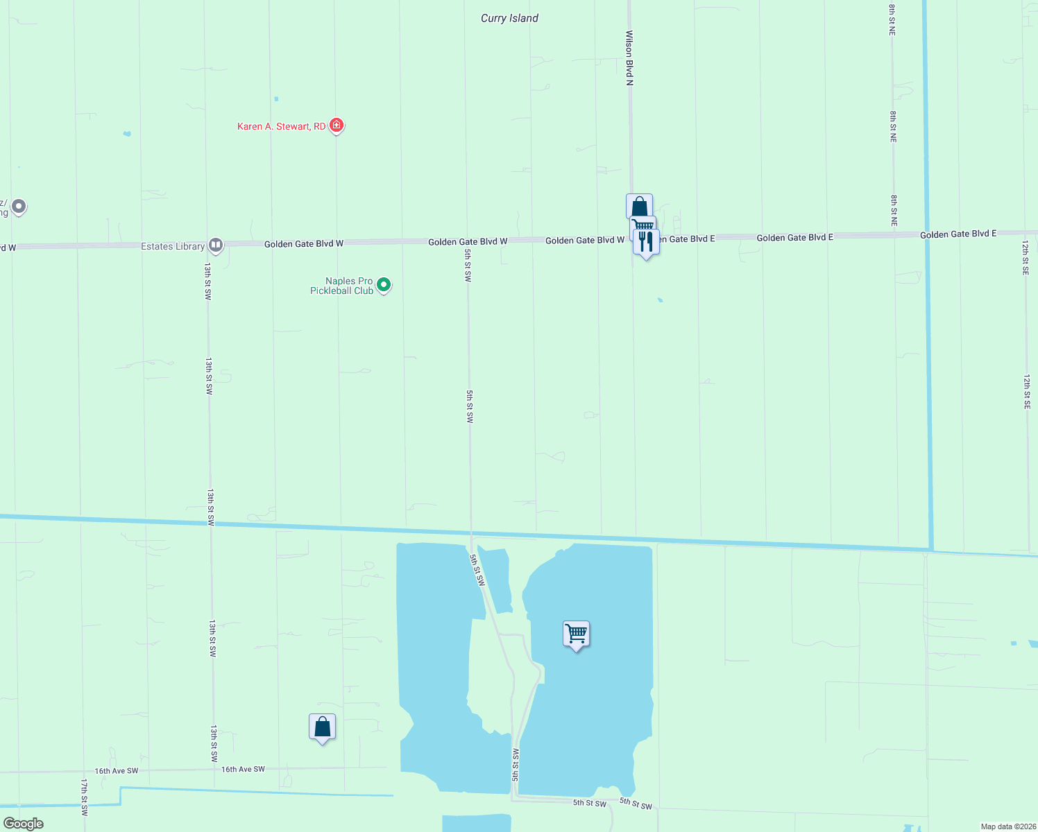 map of restaurants, bars, coffee shops, grocery stores, and more near 531 3rd Street Southwest in Naples