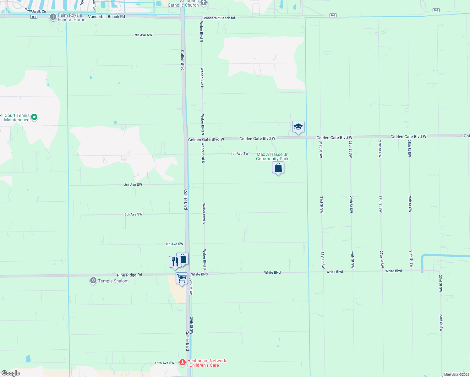 map of restaurants, bars, coffee shops, grocery stores, and more near 3680 3rd Avenue Southwest in Naples