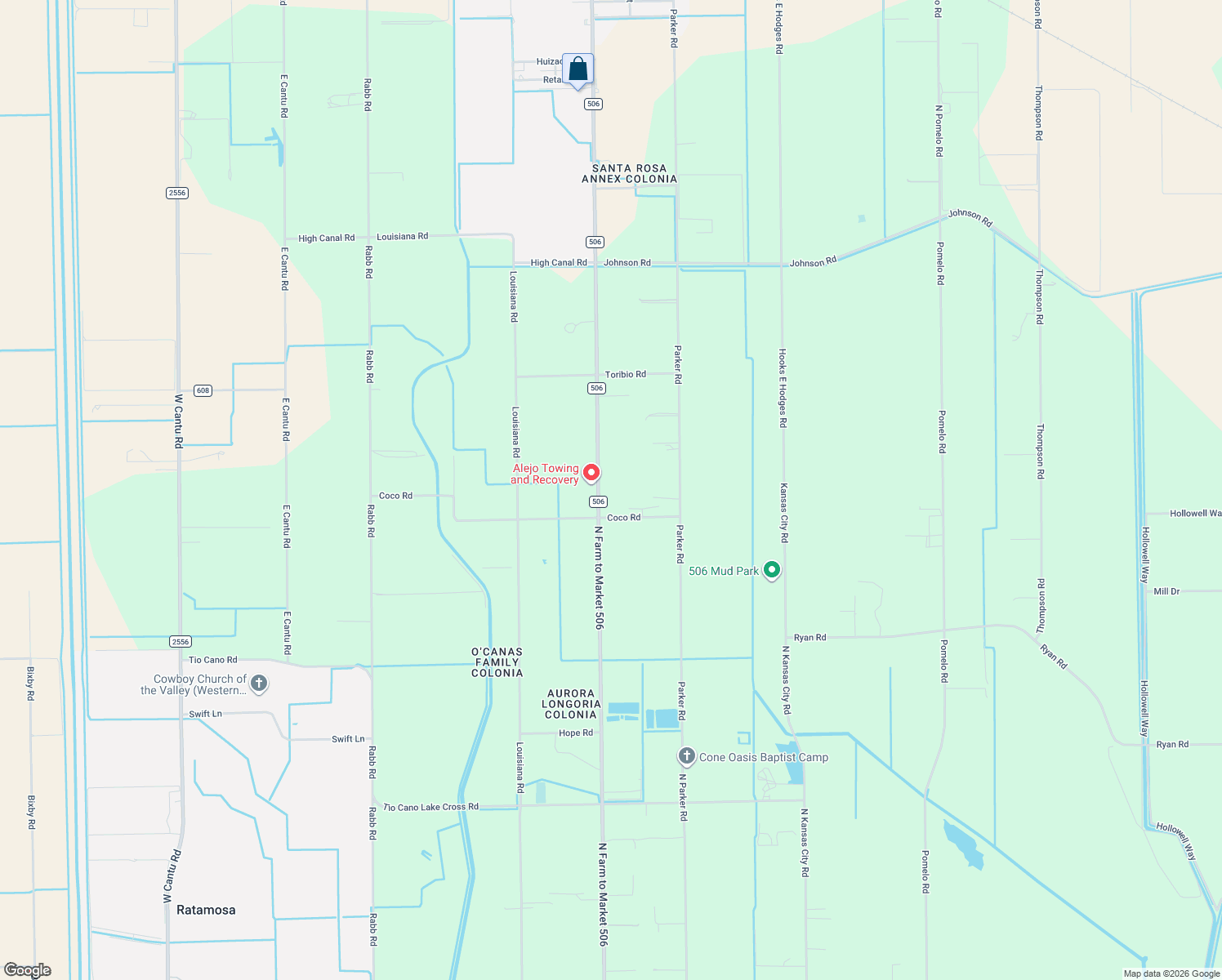 map of restaurants, bars, coffee shops, grocery stores, and more near 23107 Fm 506 in Santa Rosa